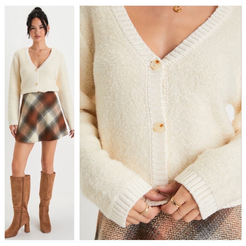 🐇*NWT* Lulu’s Ivory Cozy Cardigan Sweater